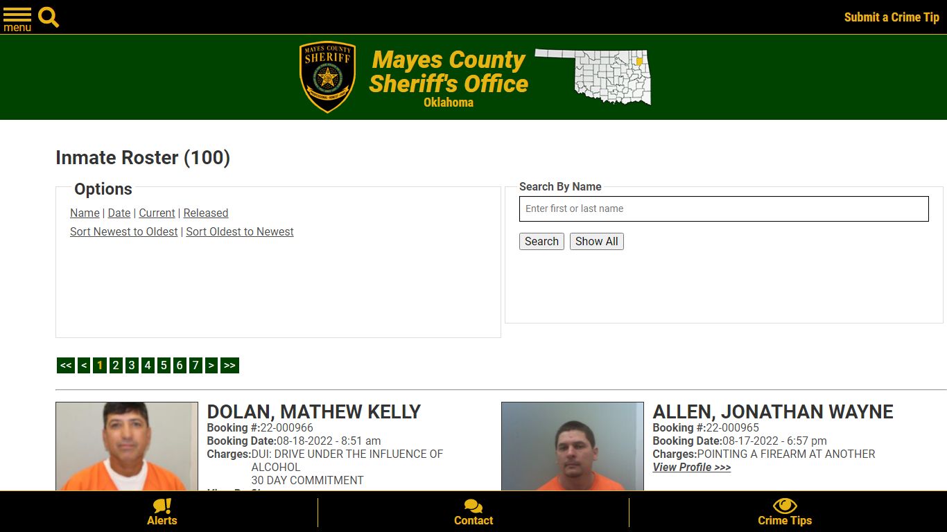 Inmate Roster - Current Inmates Booking Date Descending - Mayes County ...